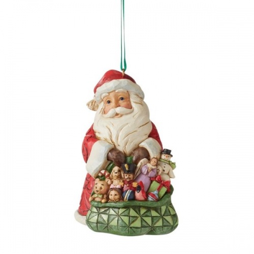 Jim Shore Heartwood Creek Worldwide Event Santa with Toy Sack Hanging Figurine 20th Anniversary piece