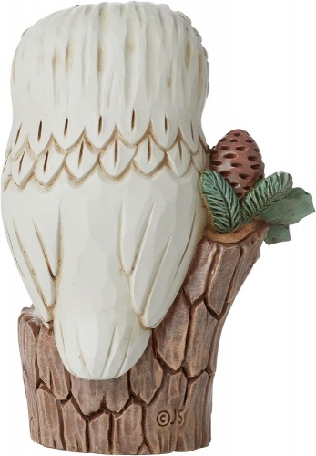 Jim Shore Owl on Tree Stump Mini Figurine Heartwood Creek White Woodland