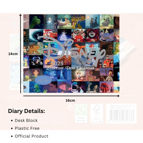 Disney Animation 2025 Desk Block Desk Page a Day Calendar