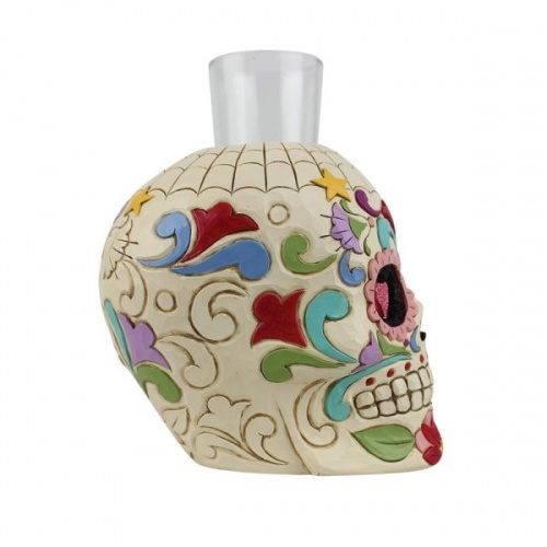 Jim Shore Day Of the Dead Skull Candle Votive holder Figurine