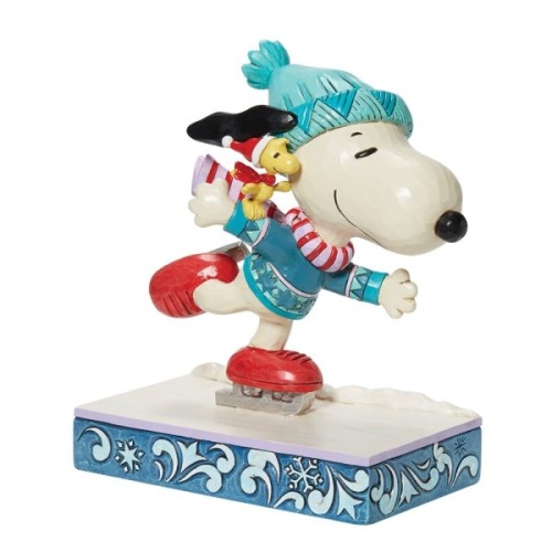 Jim Shore Peanuts Snoopy and Woodstock Skating Figurine