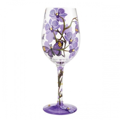 Lolita Butterfly Jubilee Wine Glass Hand Decorated Gift Boxed