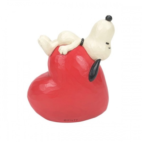 Jim Shore Peanuts Snoopy Laying on Heart Figurine