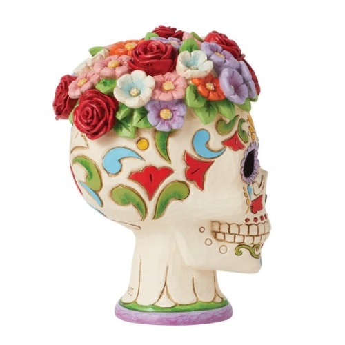 Jim Shore Day of The Dead Sugar Skull with Flower Crown