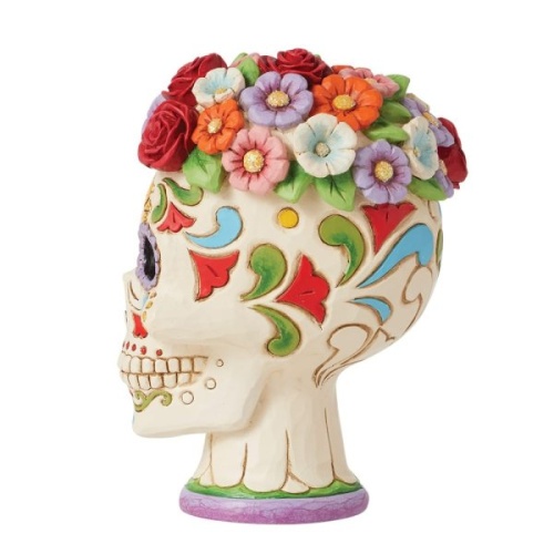 Jim Shore Day of The Dead Sugar Skull with Flower Crown