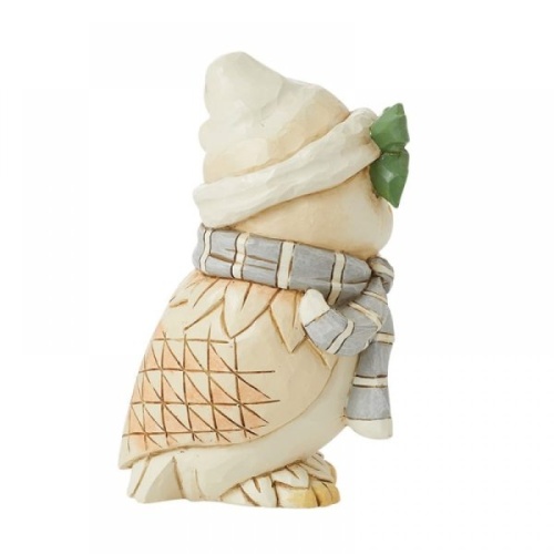 Jim Shore White Woodland Owl with Scarf Figurine