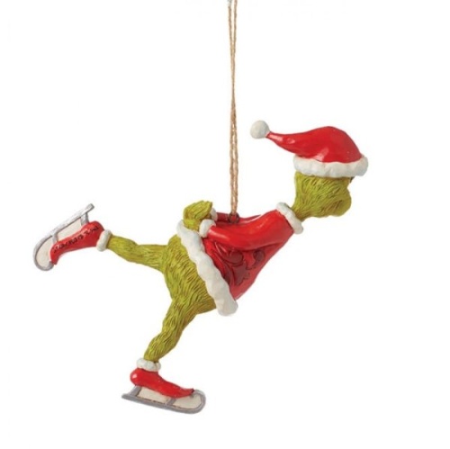 Jim Shore The Grinch Ice Skating Hanging Ornament