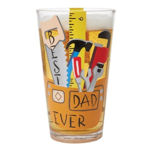 Lolita Best Dad Ever Beer Glass Hand Painted