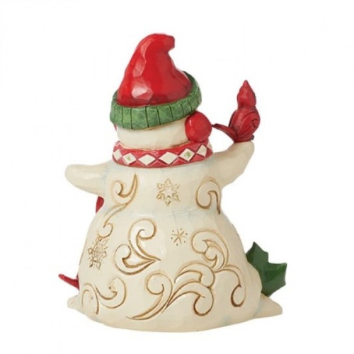 Jim Shore Heartwood Creek Snowman with Earmuffs and Cardinal Figurine