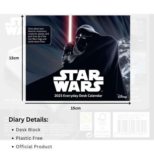 Star Wars 2025 Desk Block Desk Page a Day Calendar