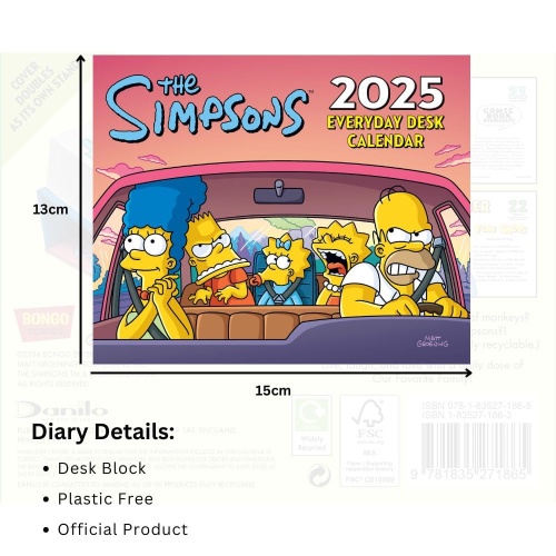 The Simpsons 2025 Desk Block Desk Page a Day Calendar