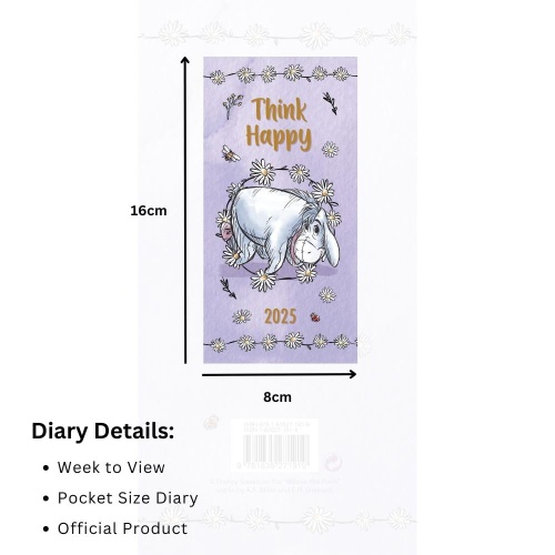 Eeyore Slim Line 2025 Diary Week to View Winnie The Pooh