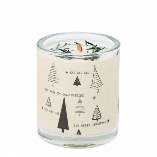 Eau Eau Eau Christmas Candle by Eau Lovely Soy Wax Candle with Fresh Pine Needles