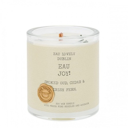 Eau Joy Christmas Candle by Eau Lovely Soy Wax Candle with Fresh Pine Needles