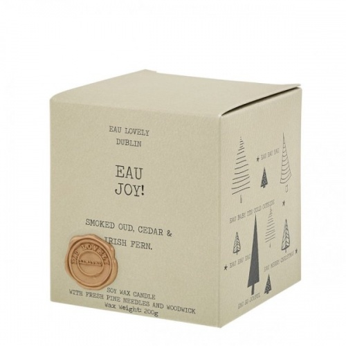 Eau Joy Christmas Candle by Eau Lovely Soy Wax Candle with Fresh Pine Needles