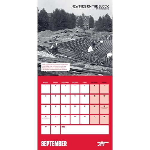 Arsenal FC Legends 2025 Wall Calendar