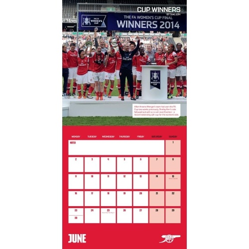 Arsenal FC Legends 2025 Wall Calendar