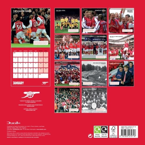 Arsenal FC Legends 2025 Wall Calendar