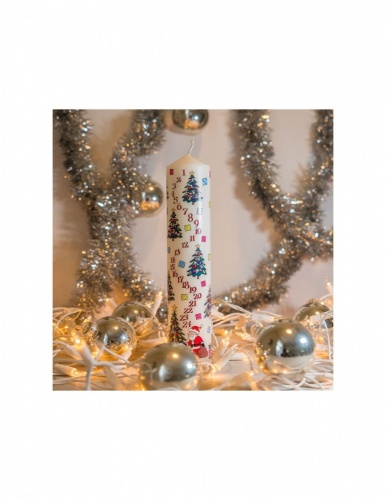 Alison Gardiner Christmas Trees Pillar Advent Candle (non-fragranced)