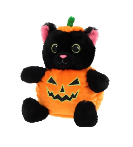 Keel Toys Cat in Pumpkin outfit 16cm Plush Soft Toy Halloween