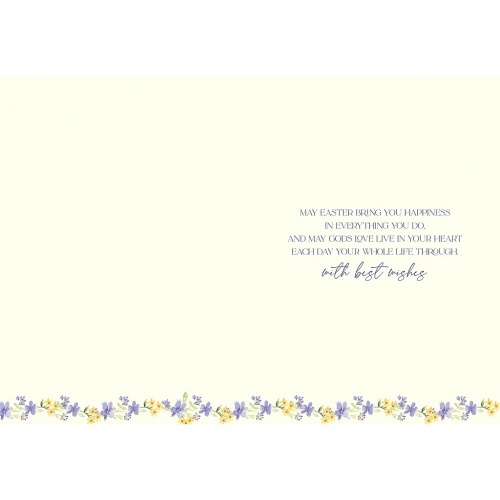 Easter Blessings Daffodil Cross Greetings Card