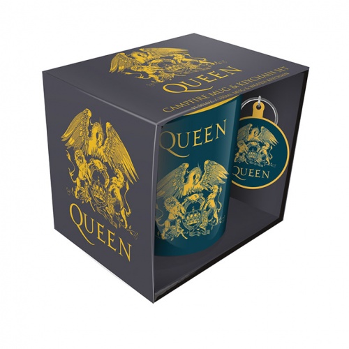 Queen Logo Crest Mug and Keychain Gift Set