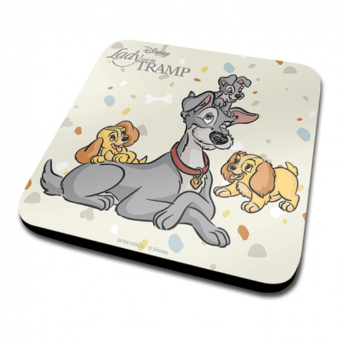 Disney Lady and the Tramp Playful Pups Mug, Coaster and Keyring Gift Set