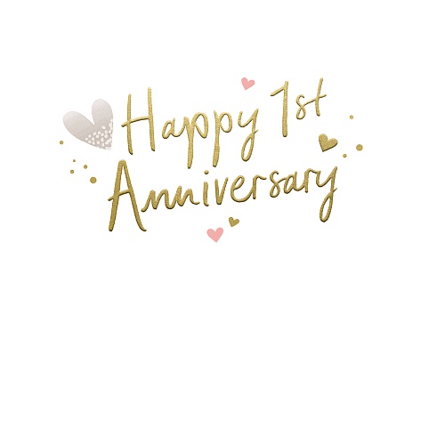 Happy 1st Anniversary Greeting Card - Wedding Anniversary