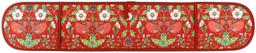 Christmas Berry Thief Double Oven Gloves