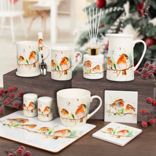 Winter Robins Breakfast Mug Gift Boxed