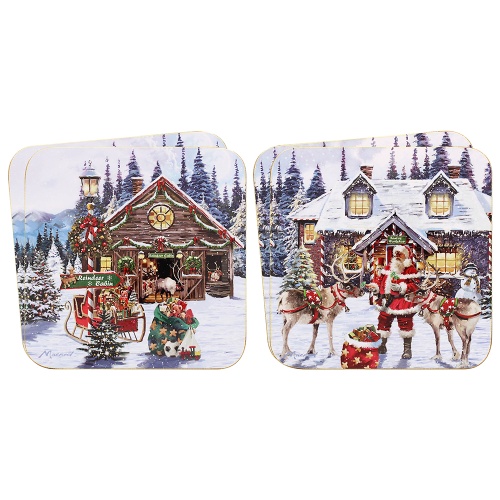 Santa Christmas Coasters Set of 4