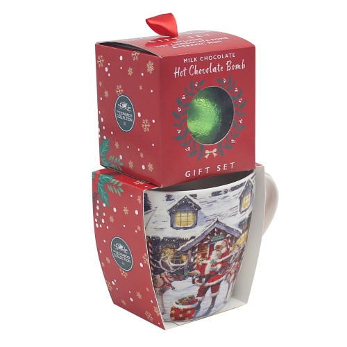 Santa Christmas Mug with Hot Chocolate Bomb Gift Set