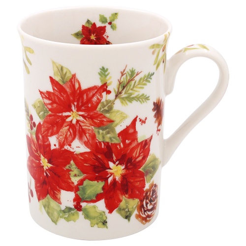 Poinsettia Christmas Mug Gift Boxed