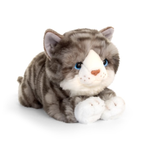 Keel Toys Signature large Cuddle Cat Grey Kitten 32cm Plush Soft Toy