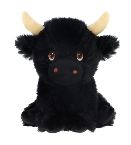 Keel Toys Keeleco 18cm Eco-Friendly Black Shaggy Cow Soft Toy Plush