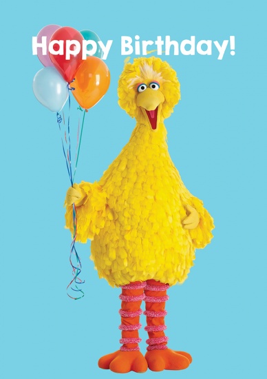 Big Bird Sesame Street Happy Birthday - Greeting Card ...