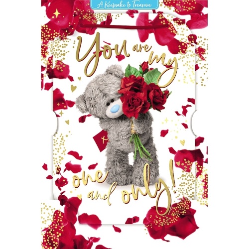 Me to You One & Only  Valentines Day Card 3D Holographic Tatty Teddy