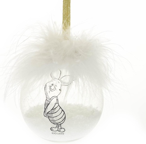 Disney Winnie the Pooh & Piglet Set Of 2 Christmas Tree Feather Baubles