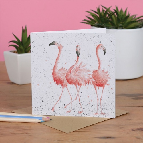 Wrendale Designs Pink Ladies Flamingo Greeting Card