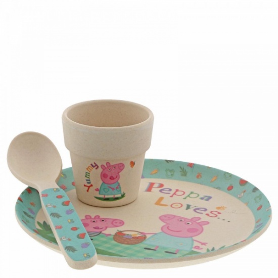 Peppa Pig Organic Bamboo Egg Cup Dinner Set