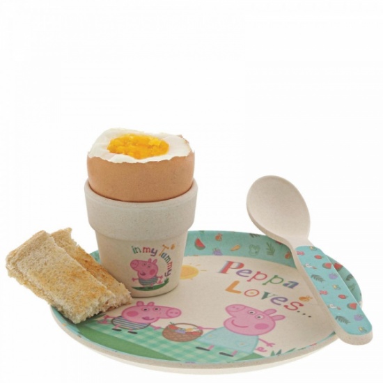 Peppa Pig Organic Bamboo Egg Cup Dinner Set