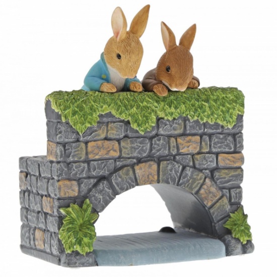 Beatrix Potter Peter & Benjamin Bunny on the Bridge Figurine