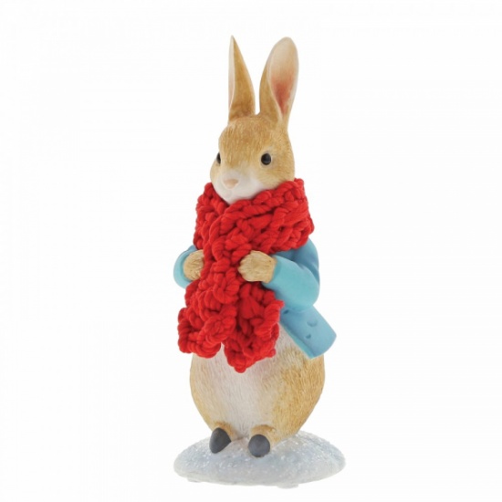 Beatrix Potter Peter Rabbit in a Festive Scarf Figurine