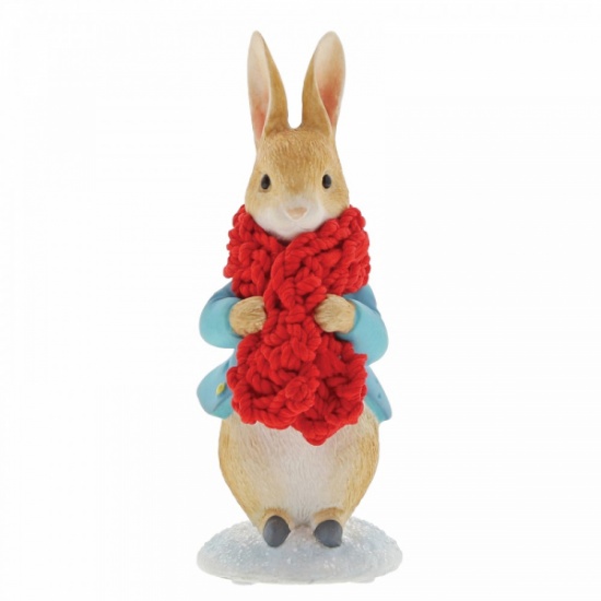 Beatrix Potter Peter Rabbit in a Festive Scarf Figurine