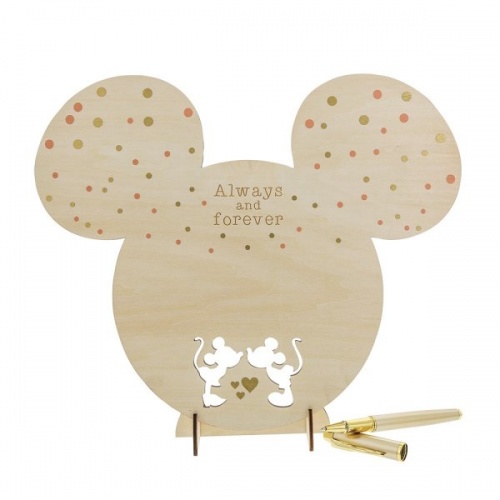 Enchanting Disney Mickey and Minnie Mouse Plaque for Wedding Guest Wishes