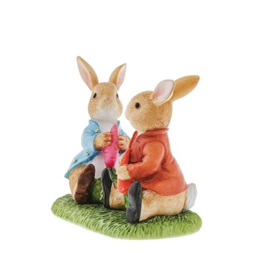 Beatrix Potter Peter Rabbit & Benjamin Eating Vegetables Figurine