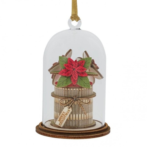 Christmas Poinsettia Hanging Ornament Eco-friendly Glass Dome Figurine Merry Christmas