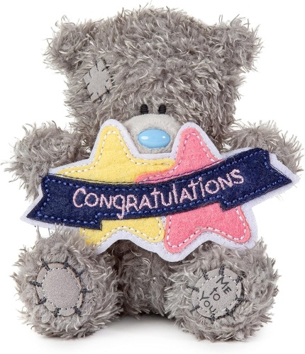 Me to You Congratulations Banner 4'' Plush Bear Tatty Teddy