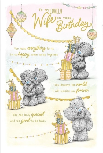 Me to You To A Lovely Wife Birthday Greetings Card Tatty Teddy