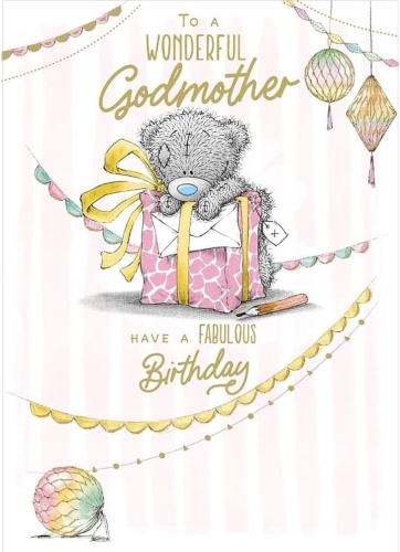 Me to You Wonderful Godmother Birthday Greetings Card Tatty Teddy